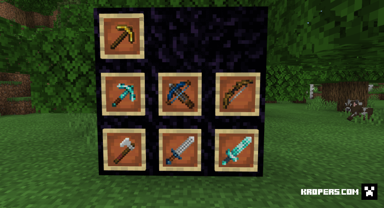Weapons from Minecraft Dungeons