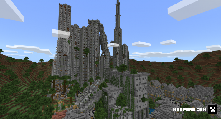 Map of the city after the Apocalypse for Minecraft
