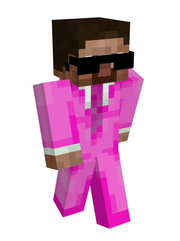 Скин Майнкрафт В розовом костюме эстрадный артист Стив