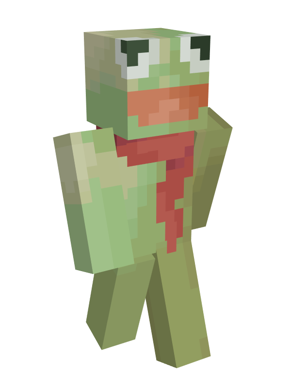 Скин Майнкрафт Зелёный пучеглазый с глазами