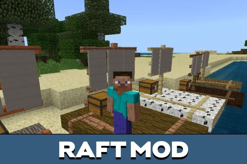 Мод Raft для Minecraft PE.