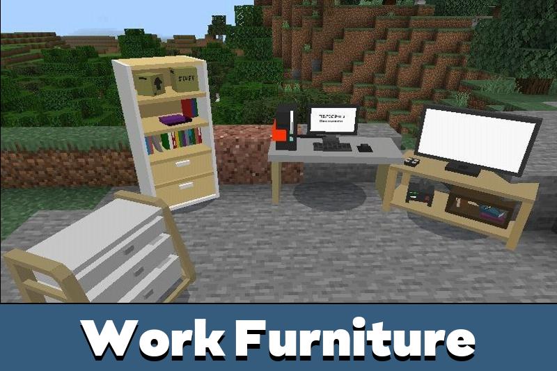 
        Muebles de trabajo Mod para Minecraft PE.